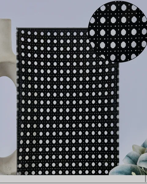 Black cane, rattan glass by arg
