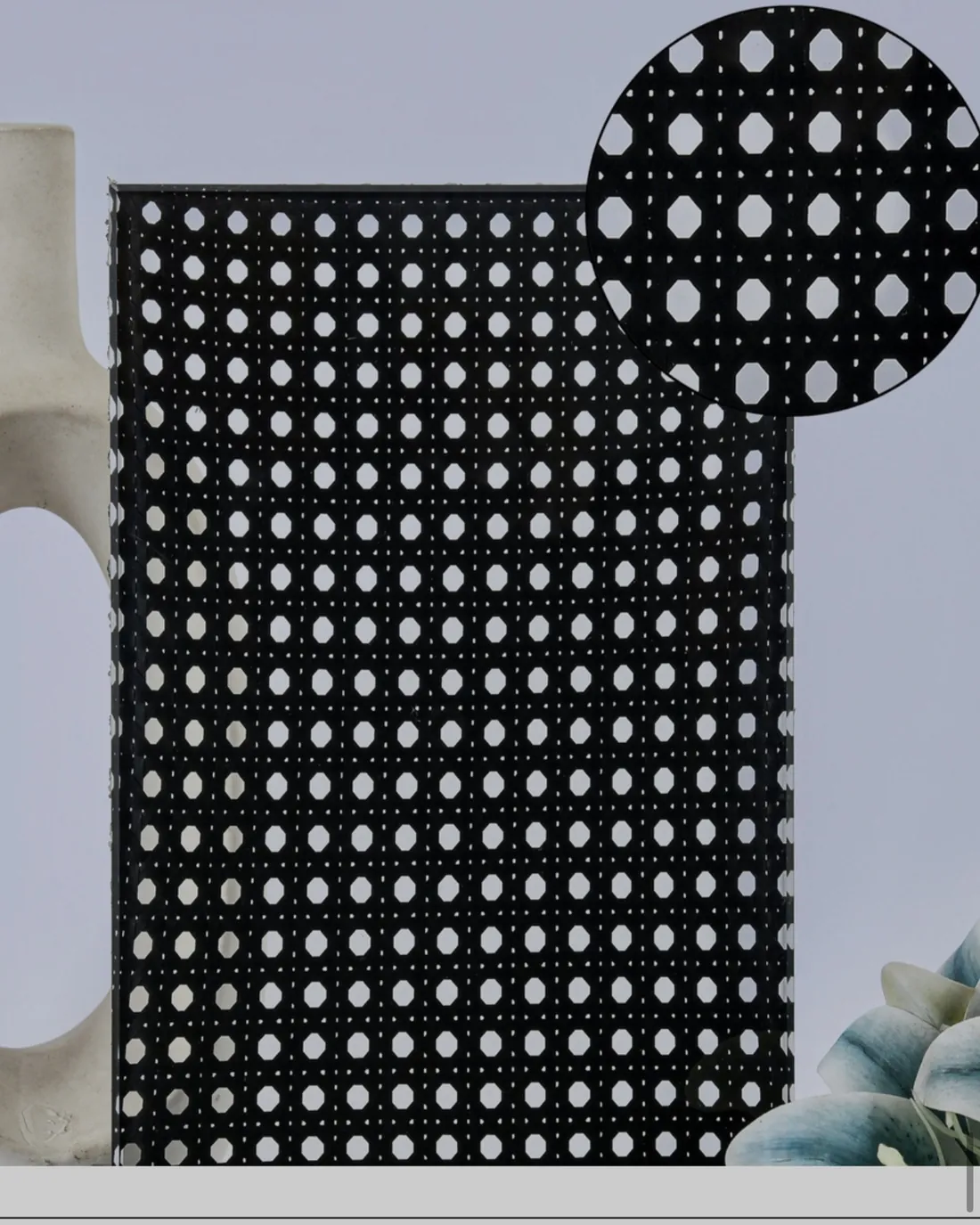 Black cane, rattan glass by ARG