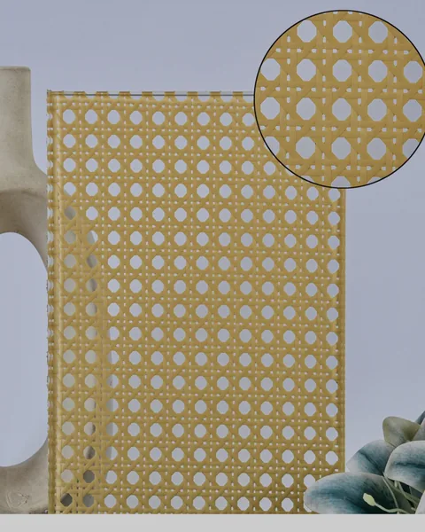 Gold cane, rattan glass by arg