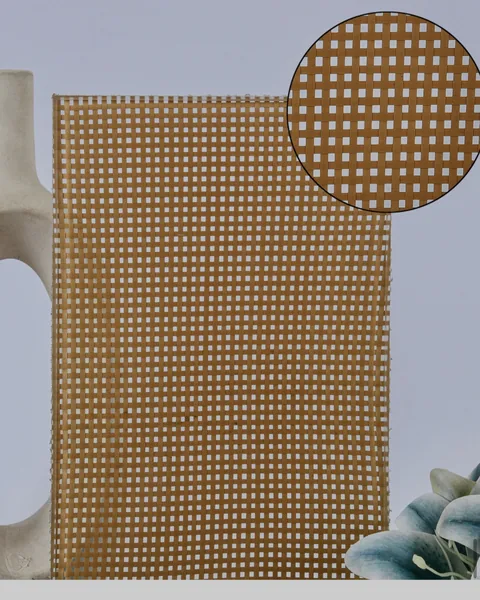 Tan cane, rattan glass by arg